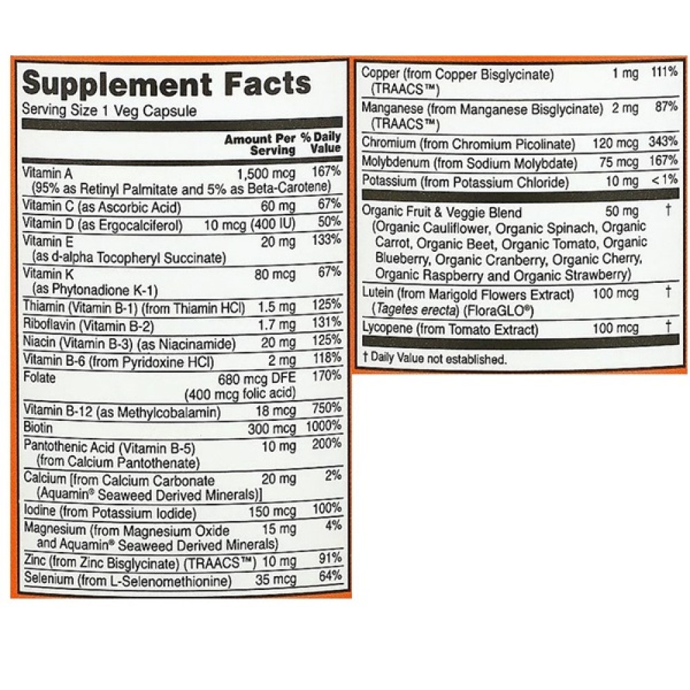 Вітамінно-мінеральний комплекс NOW Foods Daily Vits 30 Veg Caps
