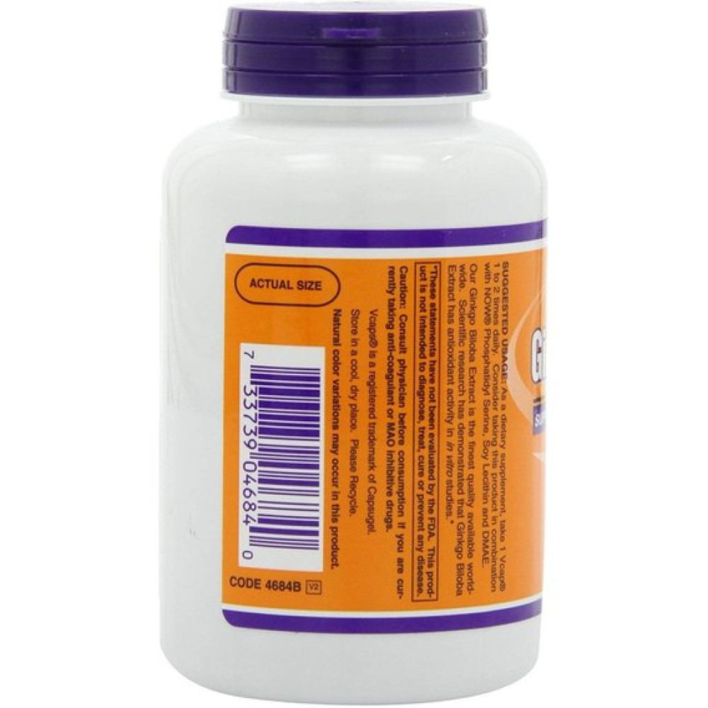 Гінкго Білоба NOW Foods Ginkgo Biloba 60 mg 240 Veg Caps