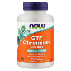 Мікроелемент Хром NOW Foods GTF Chromium 200 mcg 250 Tabs