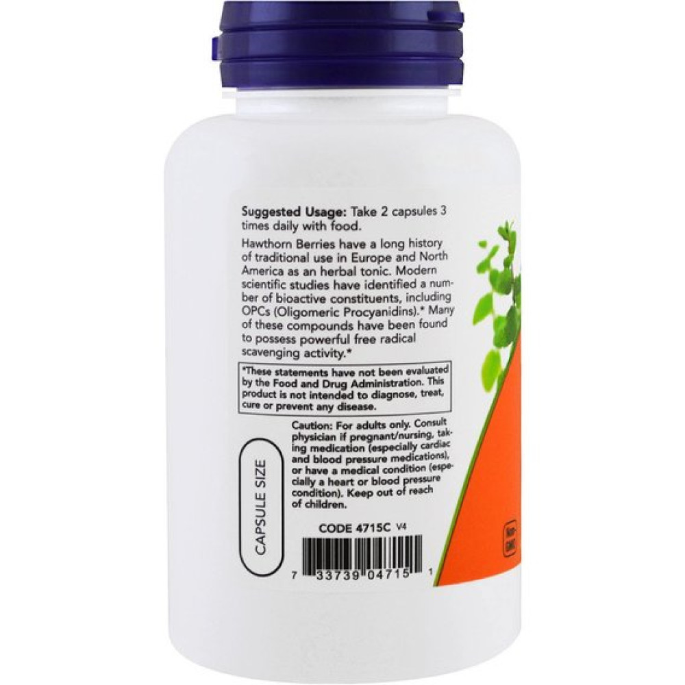Комплекс для профілактики нервової системи NOW Foods Hawthorn Berry 540 mg 100 Veg Caps