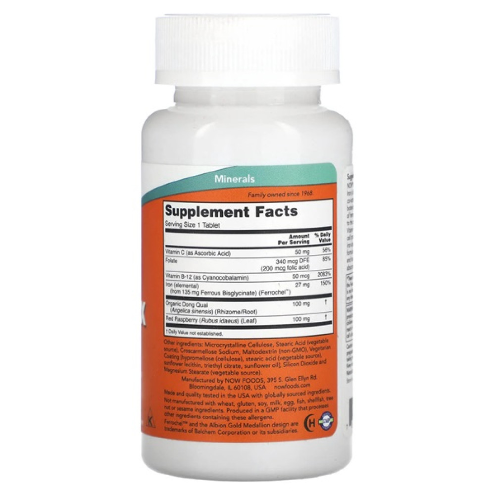 Мікроелемент Залізо NOW Foods Iron Complex 100 Tabs