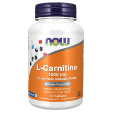 Карнітін NOW Foods L-Carnitine 1000 mg 50 Tabs