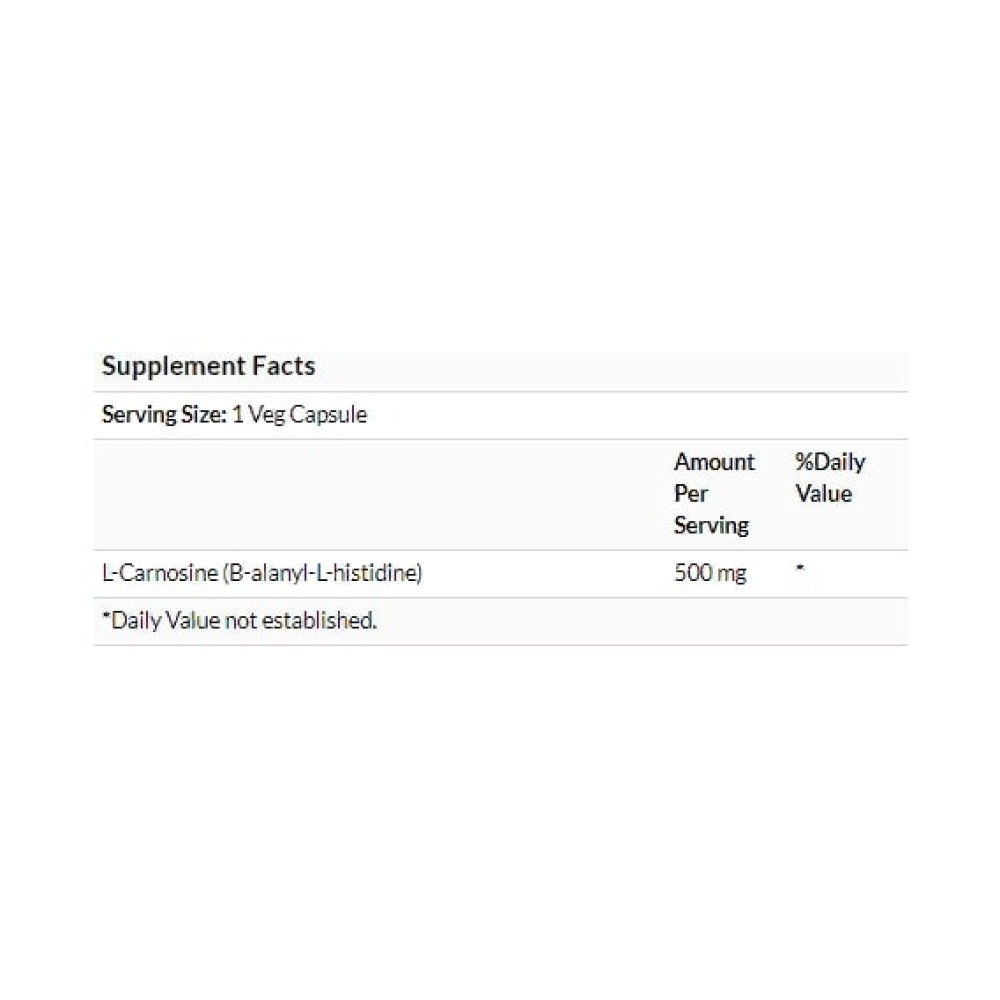 Амінокомплекс NOW Foods L-Carnosine 500 mg 50 Veg Caps NOW-00078