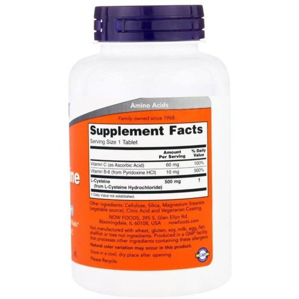 Цистеїн NOW Foods L-Cysteine 500 mg 100 Tabs