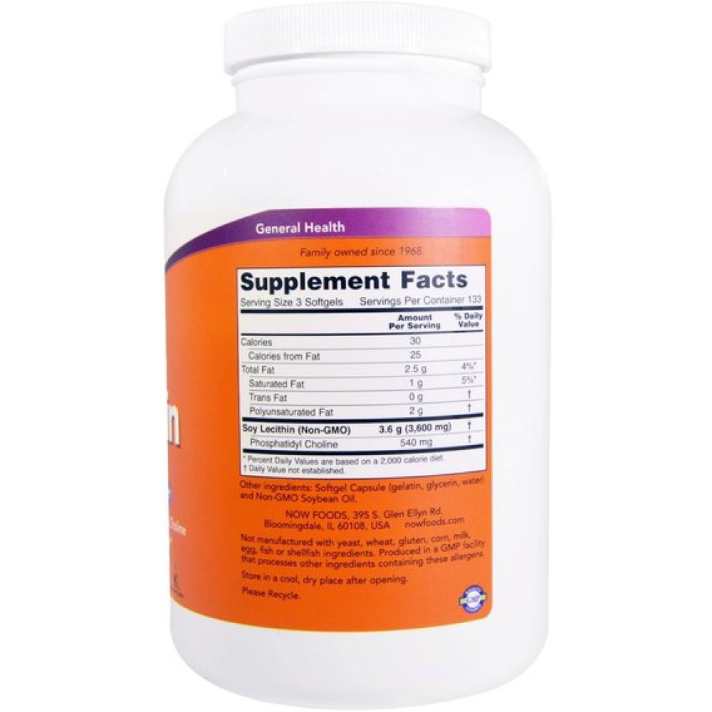 Лецитин NOW Foods Lecithin 1200 mg 400 Softgels