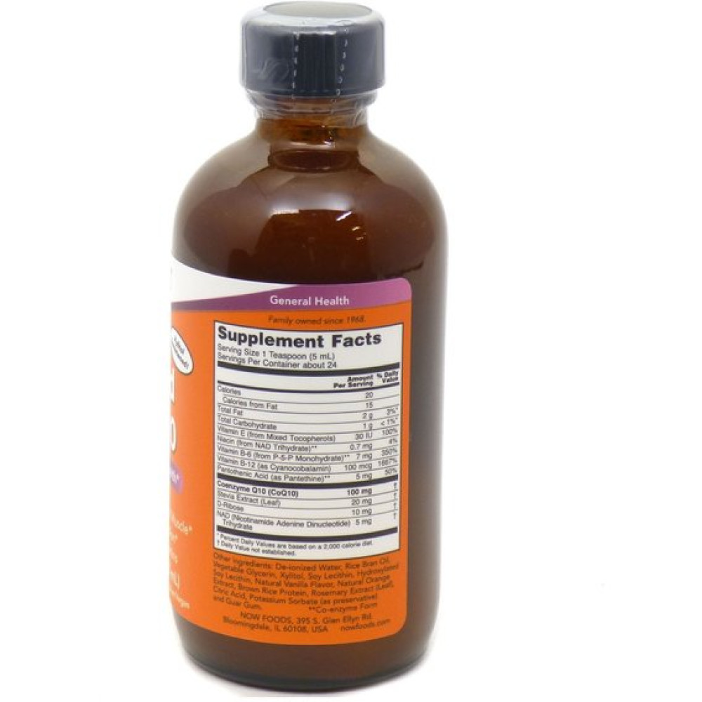 Коензим NOW Foods Liquid CoQ10,  4 OZ 118 ml Orange Flavor
