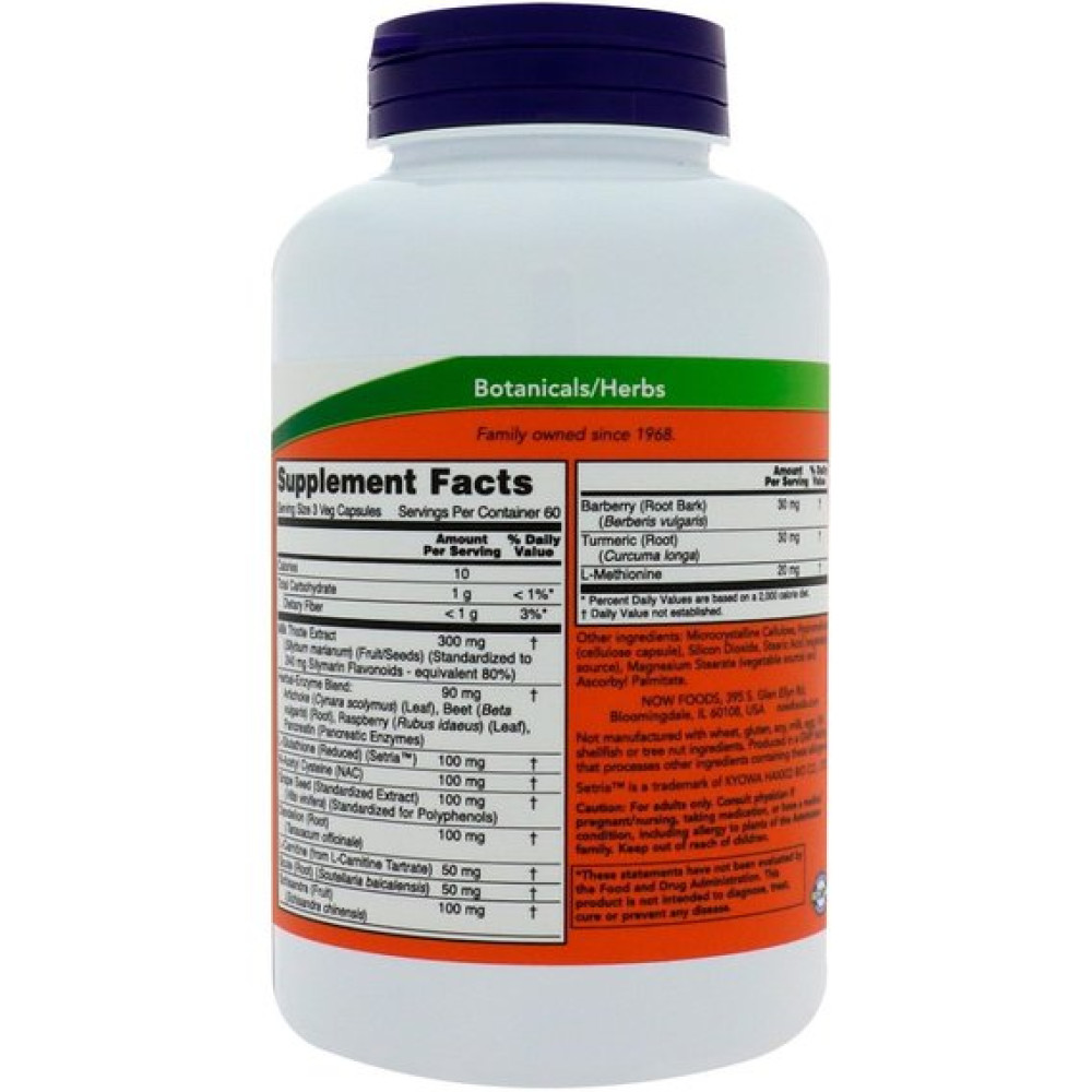 Комплекс для профілактики печінки NOW Foods Liver Refresh 180 Veg Caps