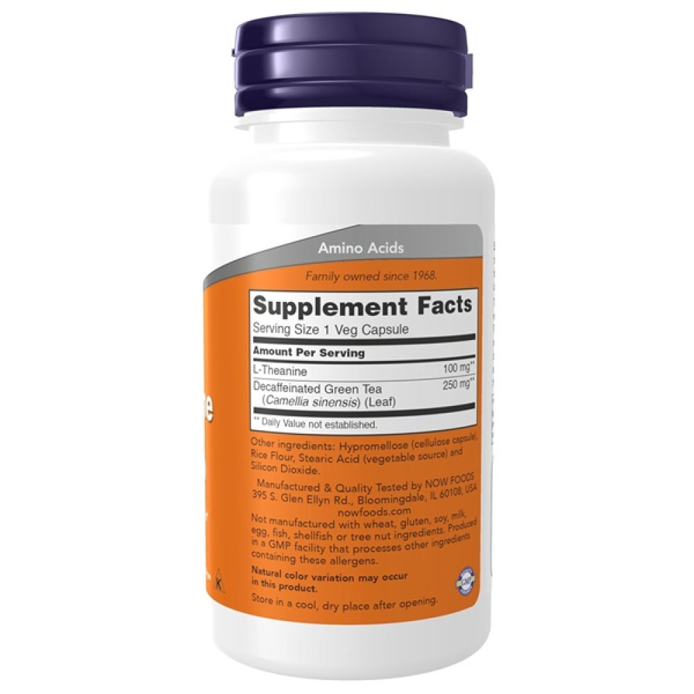 Теанін NOW Foods L-Theanine 100 mg 90 Veg Caps