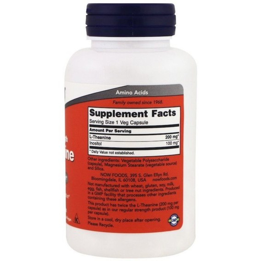 Теанін NOW Foods L-Theanine 200 mg 120 Veg Caps