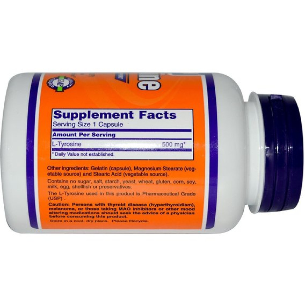 Триптофан NOW Foods L-Tryptophan 500 mg 60 Veg Caps