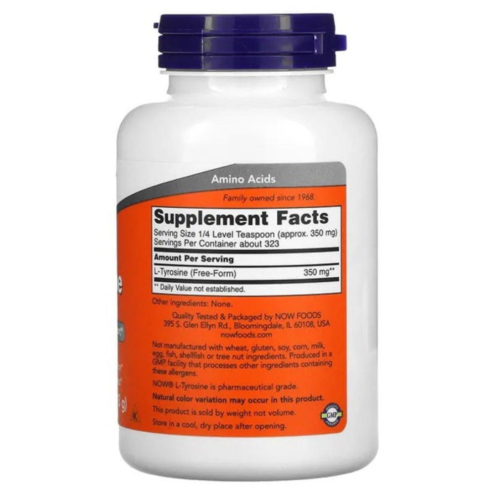 Тирозин NOW Foods L-Tyrosine POWDER 4 OZ 113 g /283 servings/