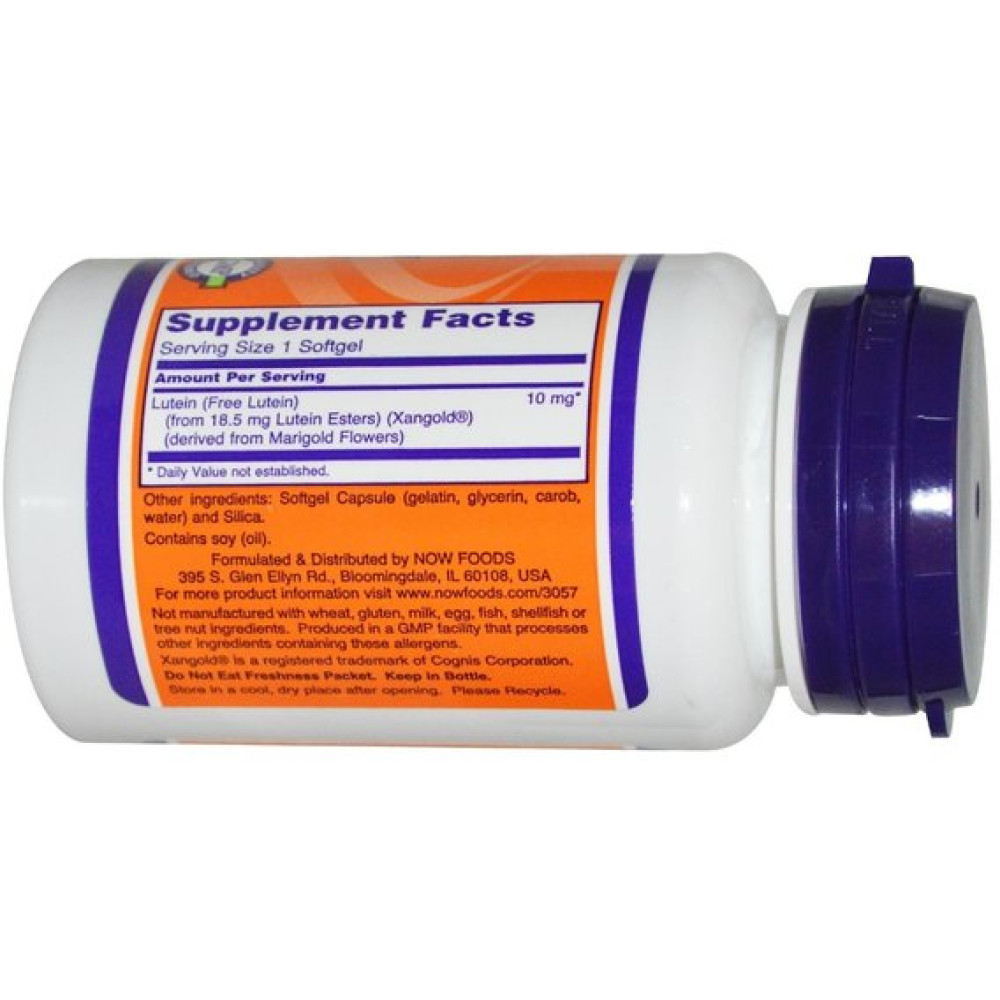 Лютеїн NOW Foods Lutein 10 mg 120 Softgels