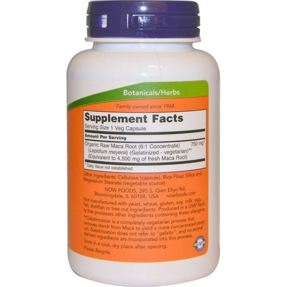 Мака NOW Foods Maca 750 mg 90 Veg Caps