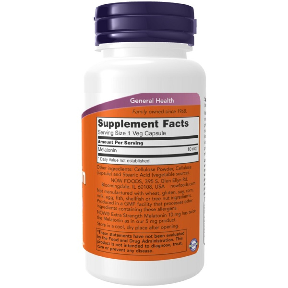 Мелатонін для сну NOW Foods Melatonin 10 mg 100 Veg Caps