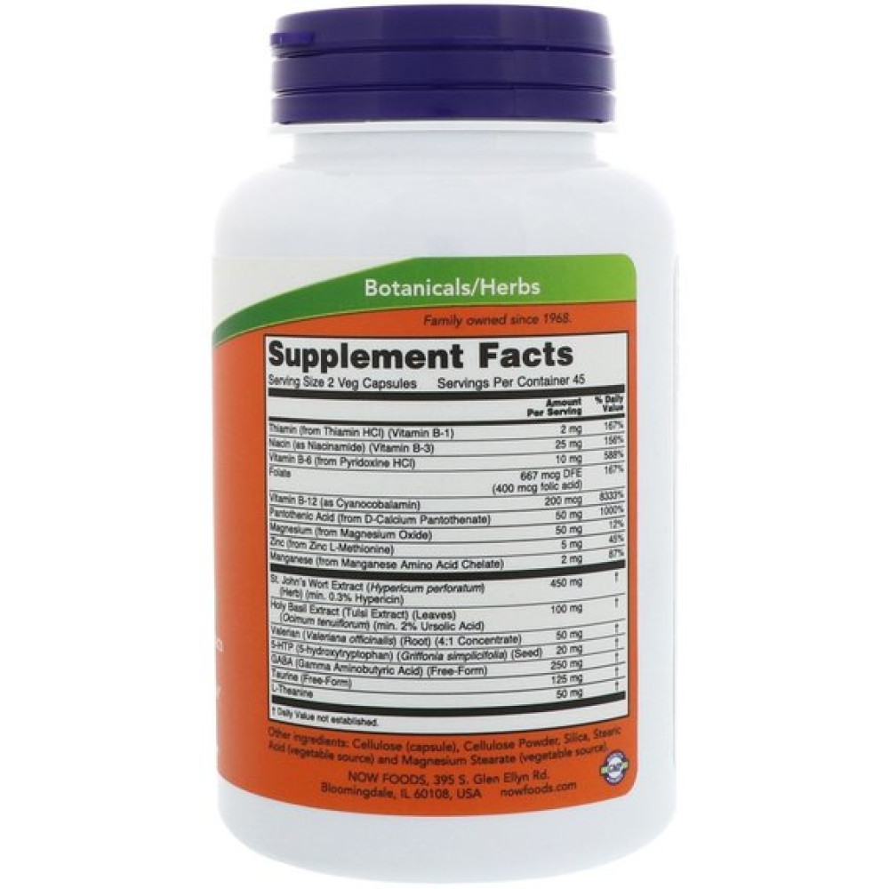 Комплекс для профілактики нервової системи NOW Foods Mood Support 90 Veg Caps