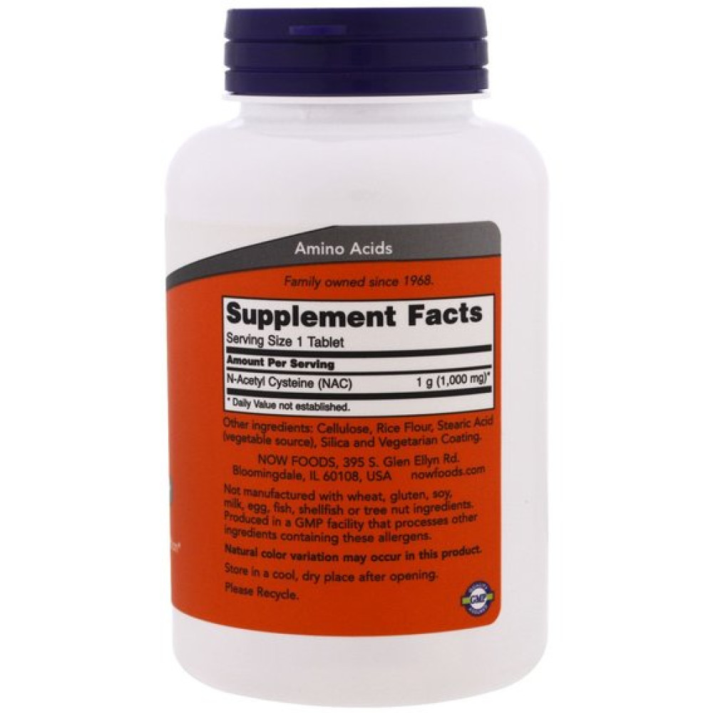 Ацетилцистеїн NOW Foods NAC 1000 mg 120 Tabs