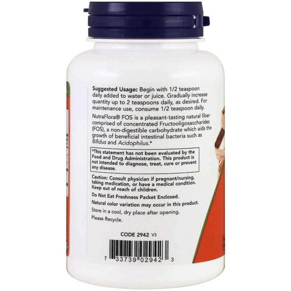 Пробіотик NOW Foods NUTRAFLORA FOS POWDER 4 OZ 113 g /23 servings/