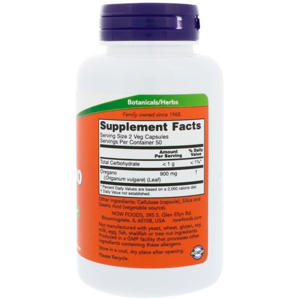 Олія Орегано NOW Foods Oregano 450 mg 100 Veg Caps