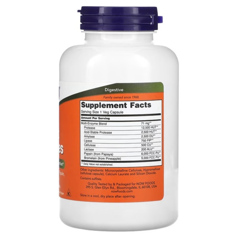 Пробіотик NOW Foods Plant Enzymes 240 Veg Caps