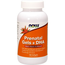 Вітаміни для вагітних NOW Foods Prenatal Gels + DHA 180 Softgels