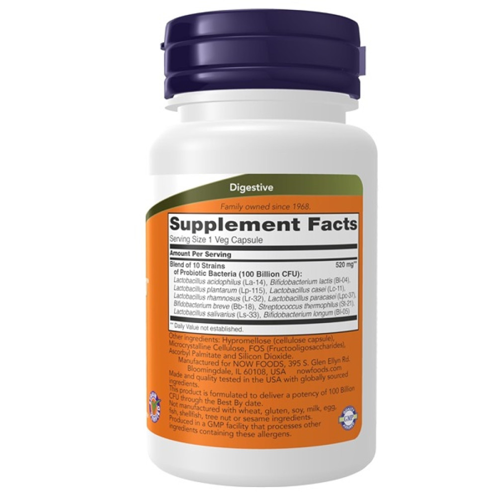 Пробіотик NOW Foods Probiotic-10 100 billion 30 Veg Caps NF2931