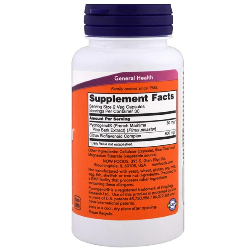 Пікногенол NOW Foods Pycnogenol 30 mg 60 Veg Caps