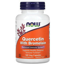 Натуральна добавка для імунітету NOW Foods Quercetin with Bromelain 120 Veg Caps
