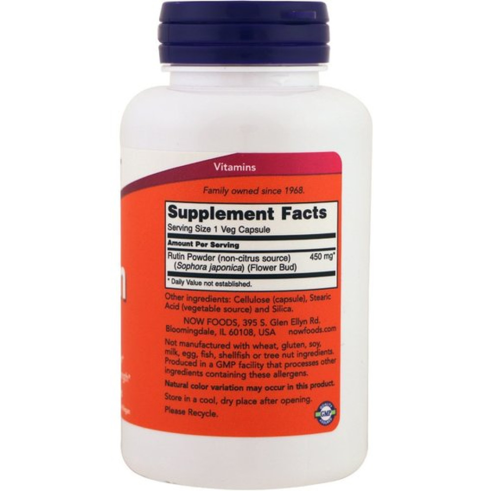 Рутін NOW Foods Rutin 450 mg 100 Veg Caps