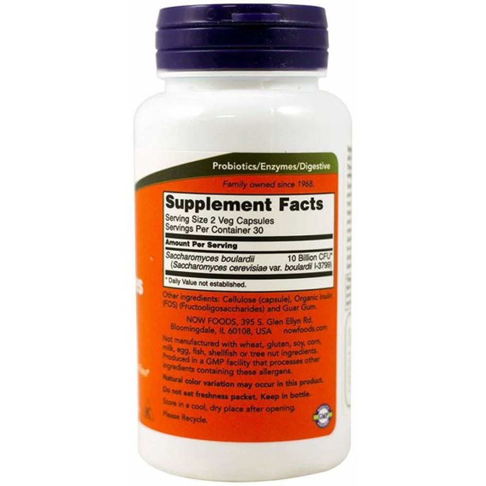 Сахароміцети Буларді NOW Foods Saccharomyces Boulardi 60 Veg Caps