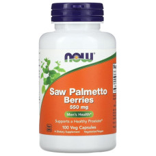 Екстракти ягід сереноа NOW Foods Saw Palmetto Berries 550 mg 100 Veg Caps NF4747