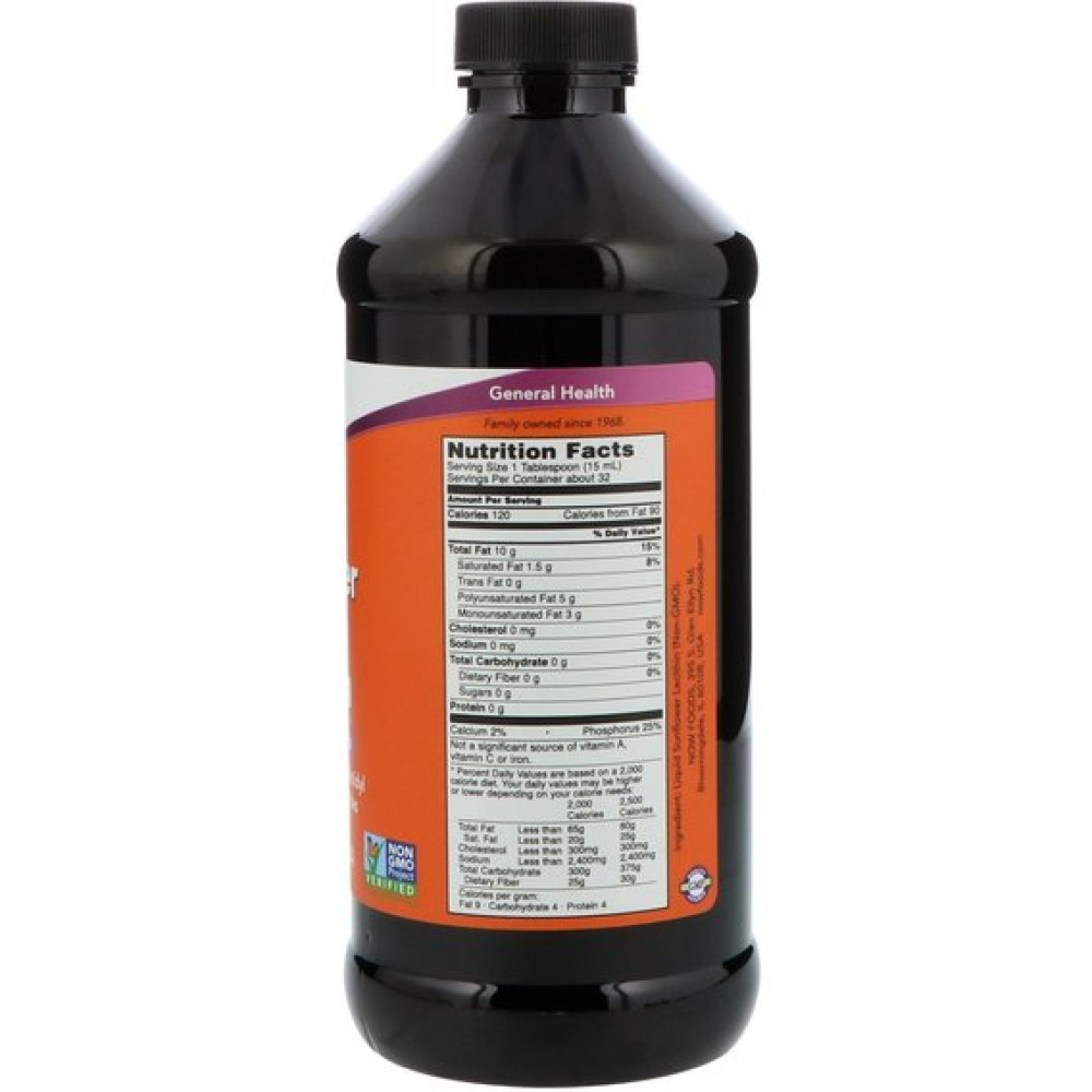 Лецитин NOW Foods SUNFLOWER LIQUID LECITHIN 16 FL OZ 473 ml