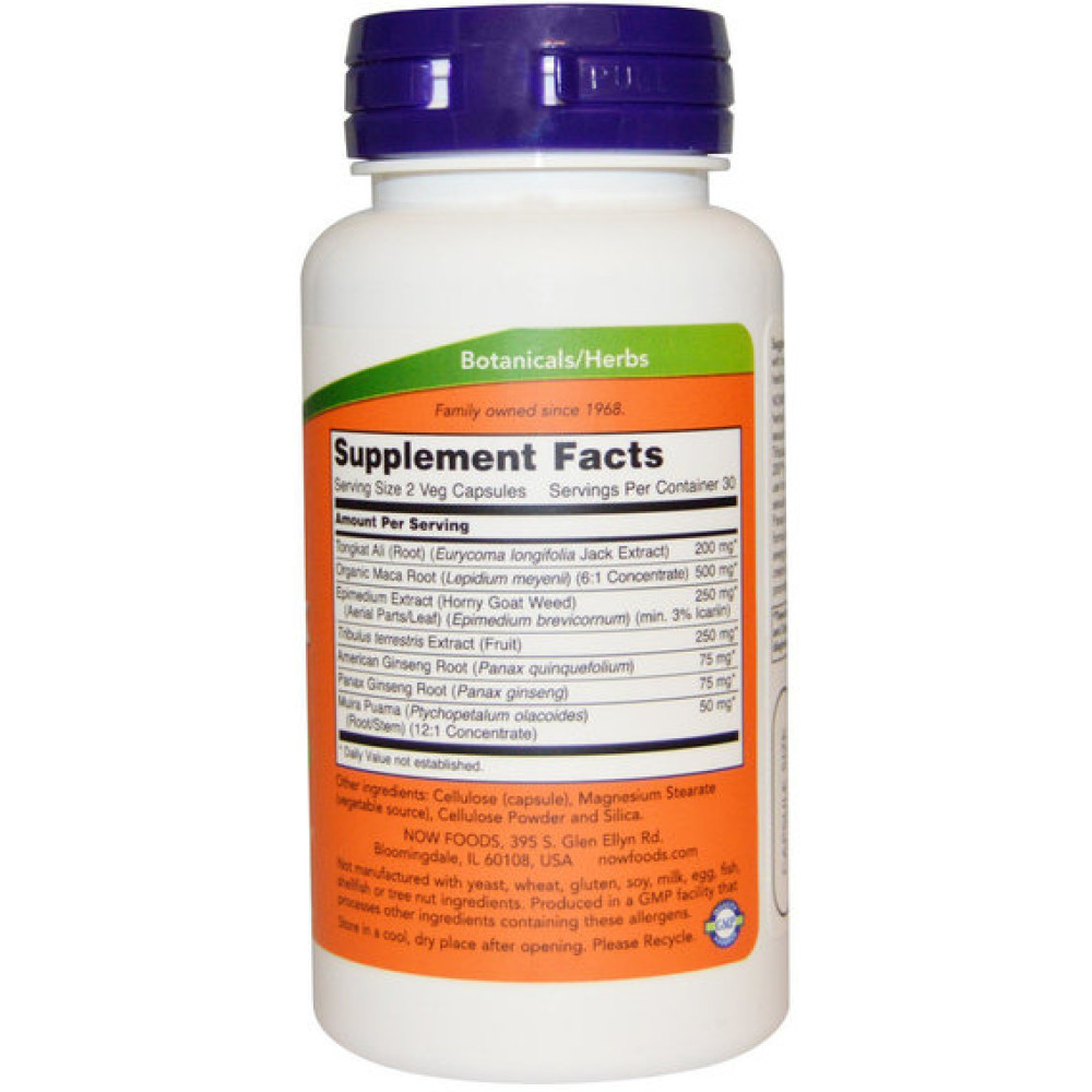 Тестостероновий комплекс NOW Foods Testo Jack 200 EXTRA STR 60 Veg Caps
