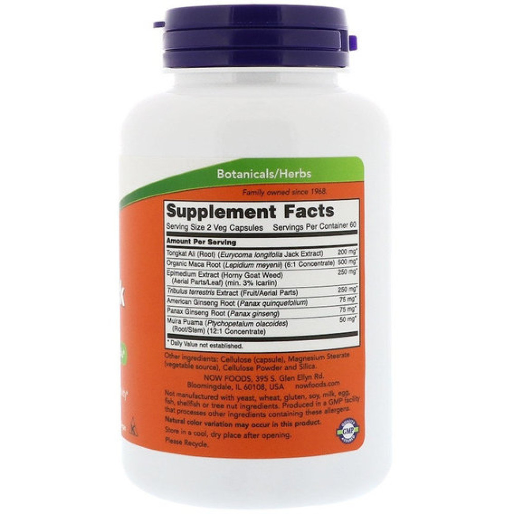 Тестостероновий комплекс NOW Foods Testo Jack 200 EXTRA STR 120 Veg Caps