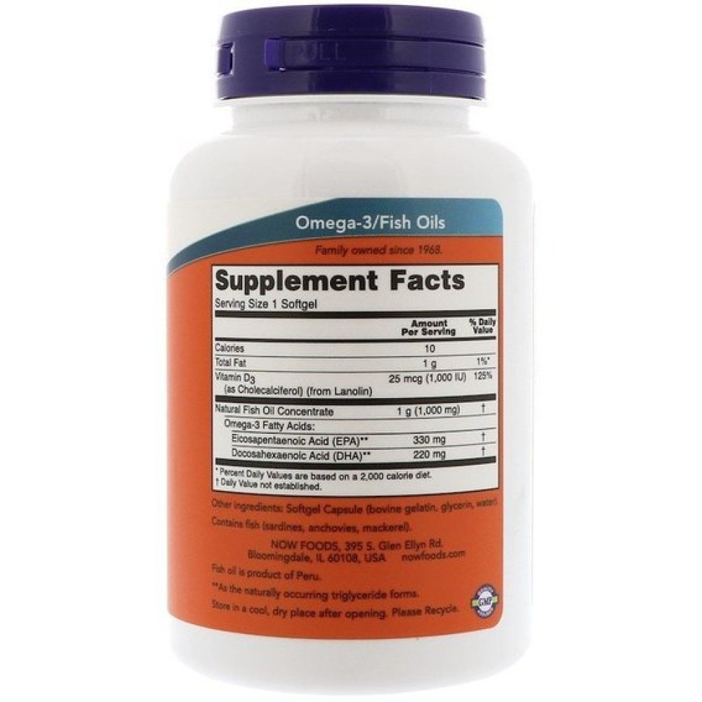 Омега 3 NOW Foods Tri-3D Omega 90 Softgels