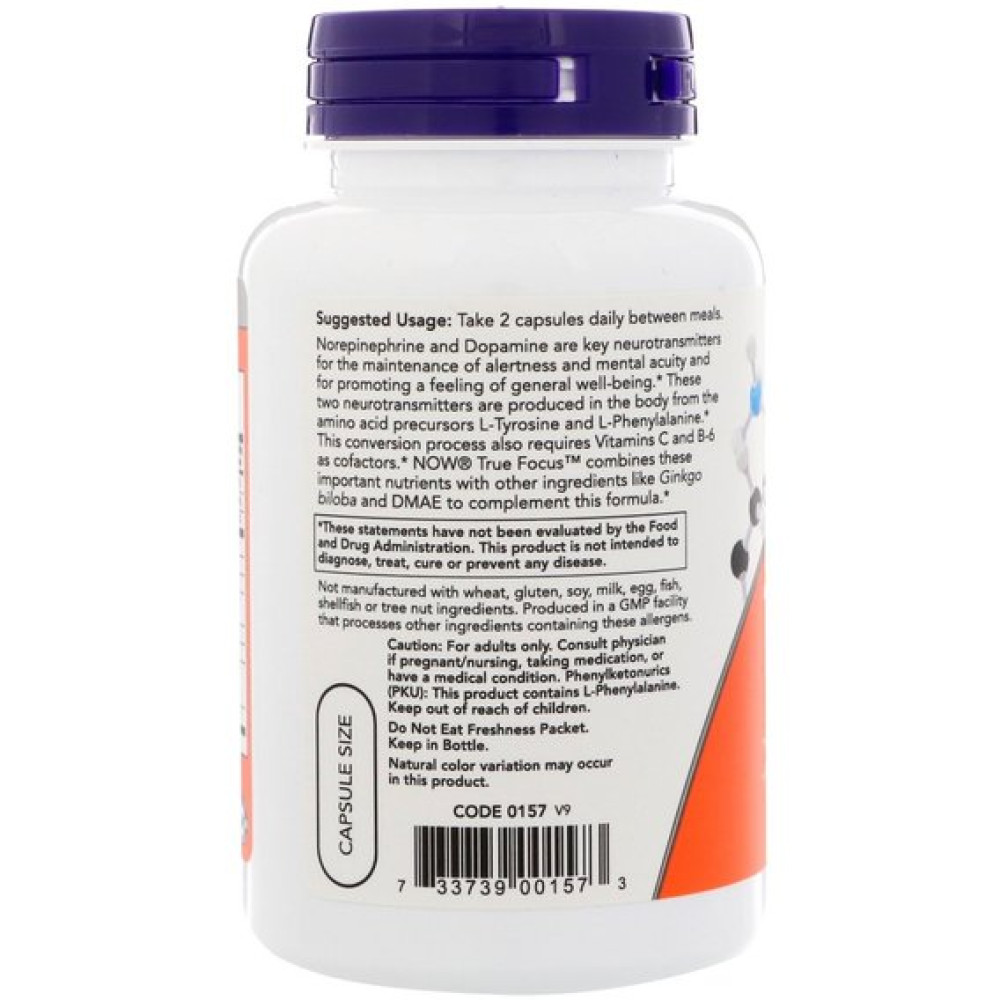 Амінокомплекс NOW Foods True Focus 90 Veg Caps