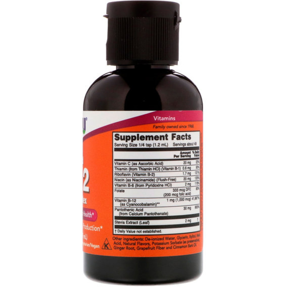 Вітамін Б12 NOW Foods Vitamin B-12 Complex Liquid 59 ml /49 servings/