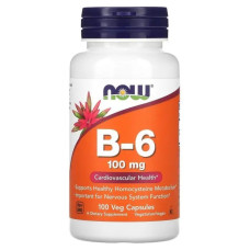 Пірідоксин NOW Foods Vitamin B-6 100 mg 100 Veg Caps