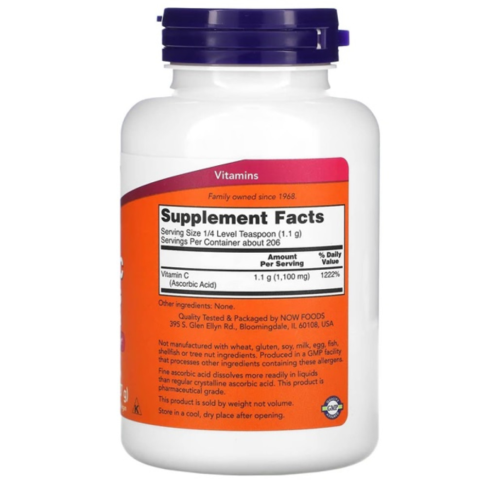 Вітамін C NOW Foods Vitamin C Crystals, 8 oz 227 g /206 servings/ NF0790