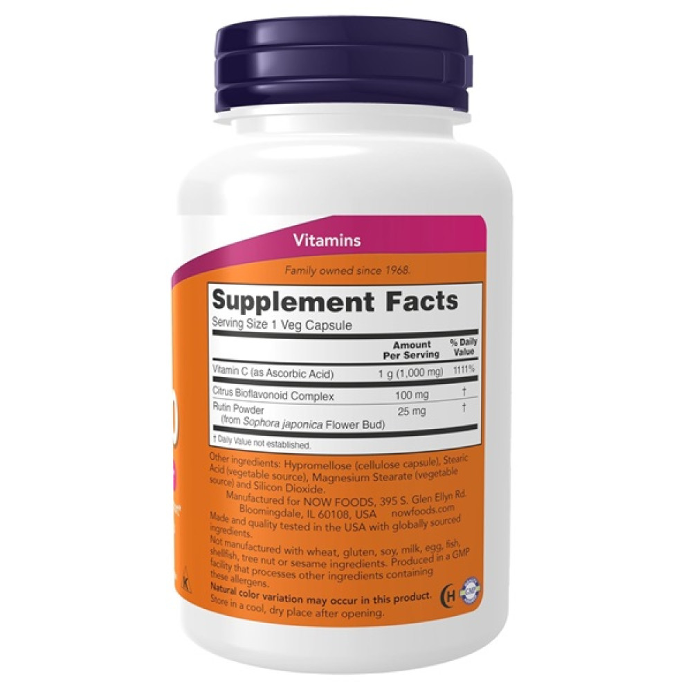 Вітамін C NOW Foods Vitamin C-1000 100 Veg Caps