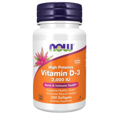 Вітамін D NOW Foods Vitamin D-3 2000 IU 240 Softgels