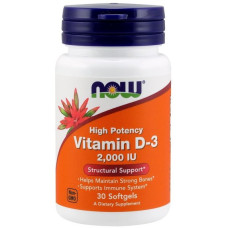 Вітамін D NOW Foods Vitamin D-3 2000 IU 30 Softgels