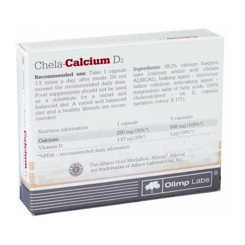 Вітамінно-мінеральний комплекс для спорту Olimp Nutrition Chela-Calcium D3 30 Caps