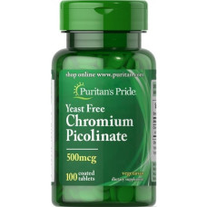 Мікроелемент Хром Puritan's Pride Chromium Picolinate Yeast Free 500 mcg 100 Tabs