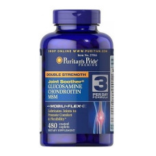 Препарат для суглобів та зв'зок Puritan's Pride Double Strength Glucosamine, Chondroitin & MSM 480 Caplets Препарат для суглобів та зв'зок Puritan's Pride Double Strength Glucosamine, Chondroitin & MSM 480 Caplets
