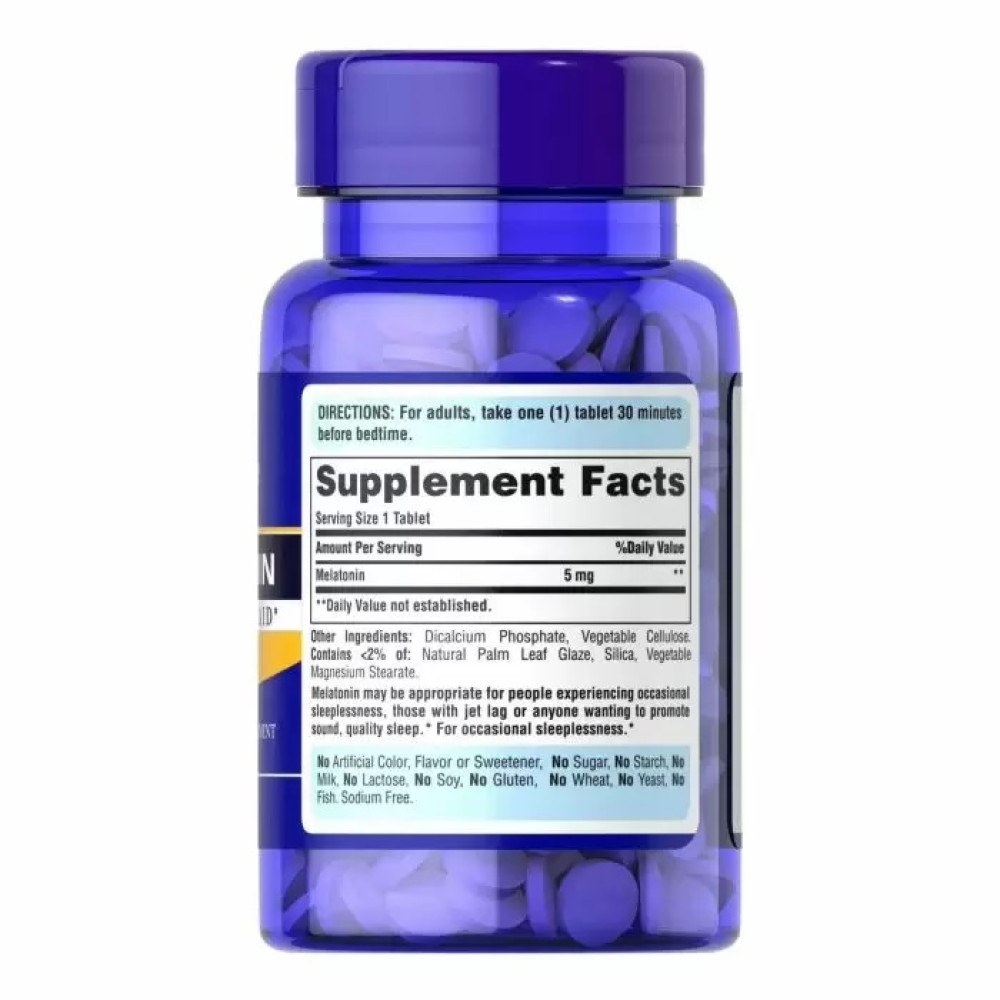 Мелатонін для сну Puritan's Pride Nighttime sleep aid Melatonin 5 mg 120 Tabs