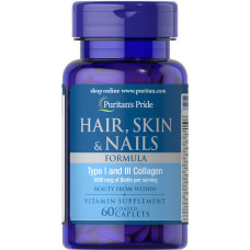 Комплекс для шкіри, волосся, нігтів Puritan's Pride Hair, Skin & Nails Formula 60 Caplets