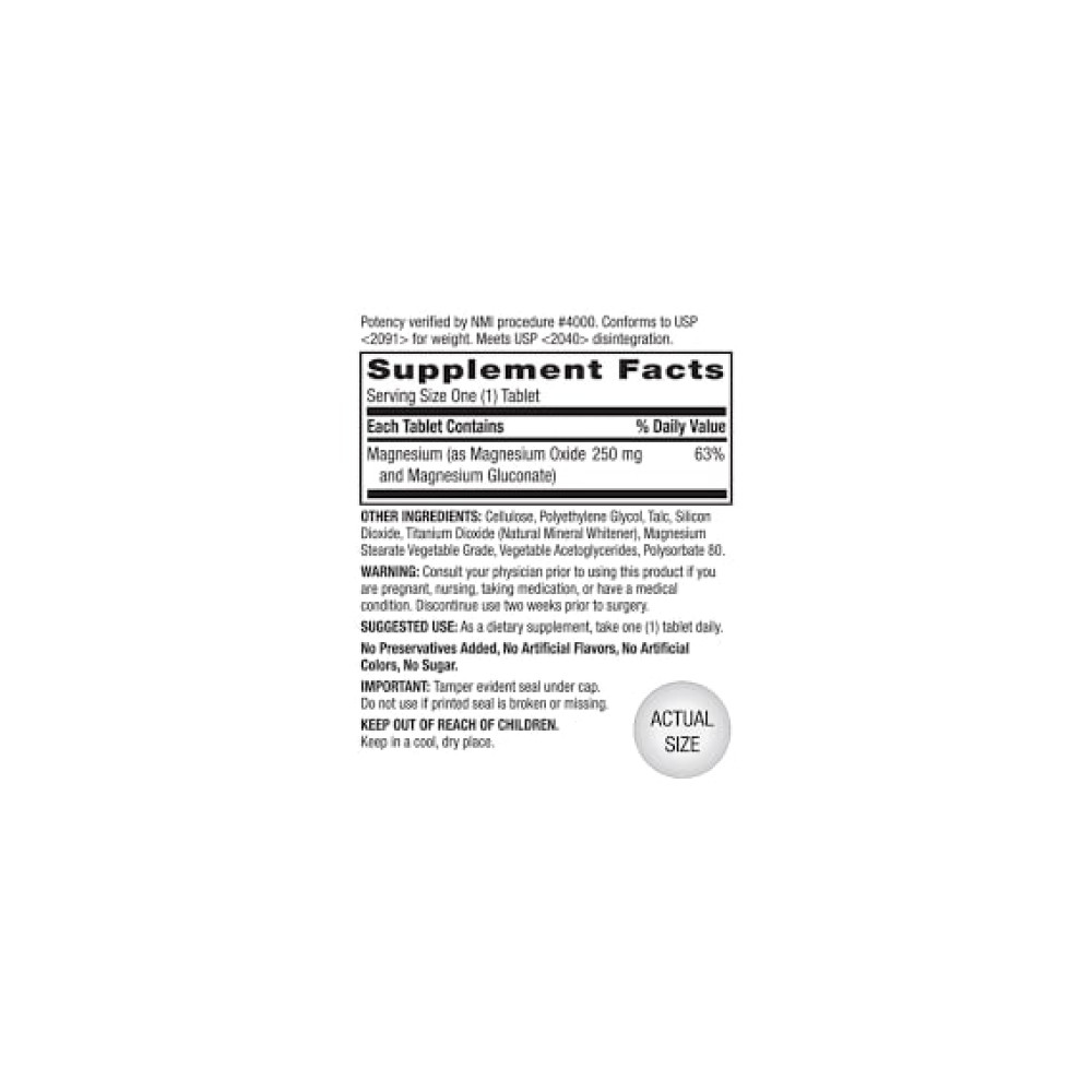 Мікроелемент Магній Puritan's Pride Magnesium 250 mg 100 Caplets PTP-15830