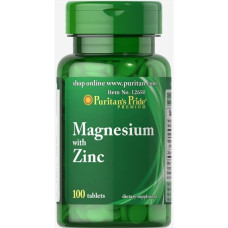 Мультимінеральний комплекс Puritan's Pride Magnesium with Zinc 100 Tabs
