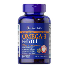 Омега 3 Puritan's Pride Triple Strength Omega-3 Fish Oil 1400 mg (950 mg Active Omega-3) 90 Softgels PTP-32948