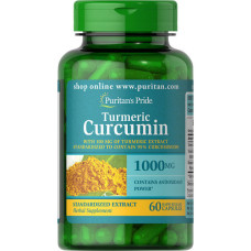 Куркума Puritan's Pride Turmeric Curcumin 1000 mg with Bioperine 5 mg 60 Caps